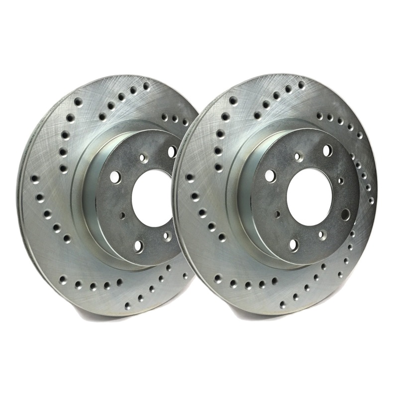 SP Performance Cross Drilled Black Zinc Rear Rotors (Pair) Subaru WRX 2002-2005