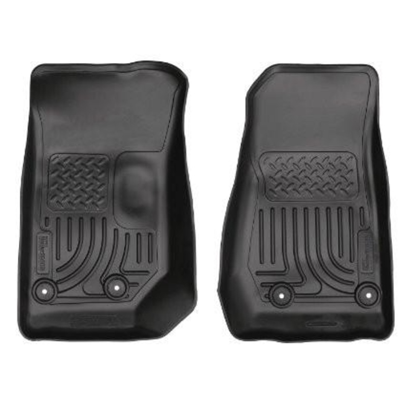 2014 Jeep Wrangler 2/4 Door Weatherbeater Black Front Floor Liners by Husky Liners (18041)