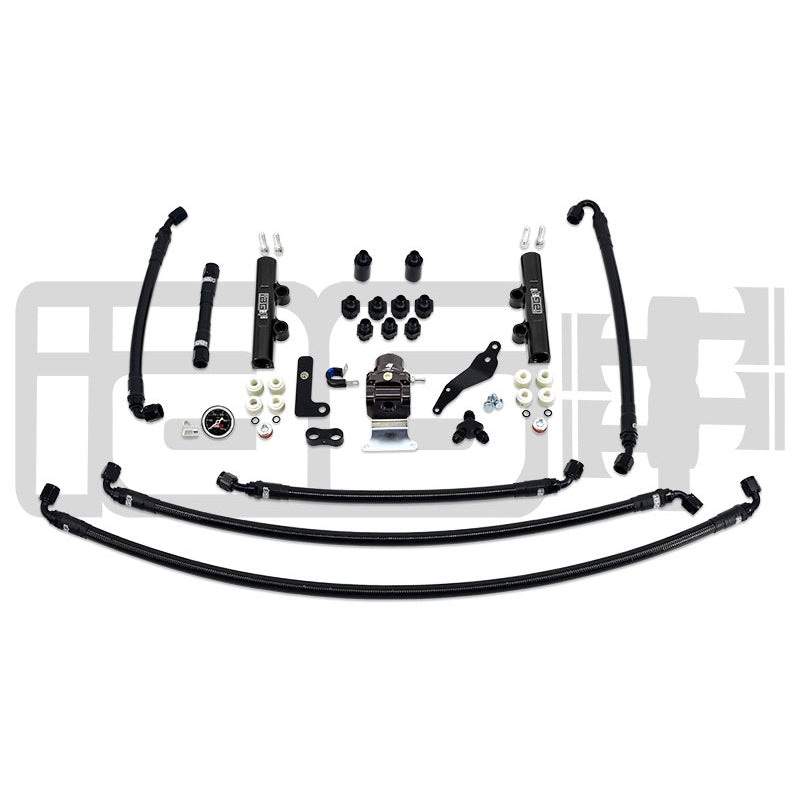IAG PTFE Fuel System Kit w/ Lines, FPR & Black Fuel Rails – 2008-2014 WRX