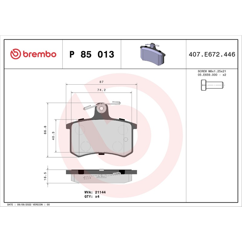 PRIME Low-Met Rear Disc Brake Pad Set – P85013