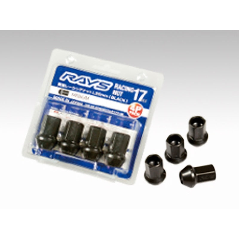 Rays 17 Hex Racing Nut Set L35 Short Type 12×1.50 – Black Chromate (4 Pieces)
