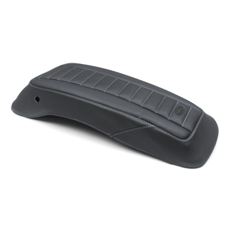Mustang 14-23 HD FL Touring Saddlebag Lid Covers | Pair Deluxe – Black w/ Grey Stitching