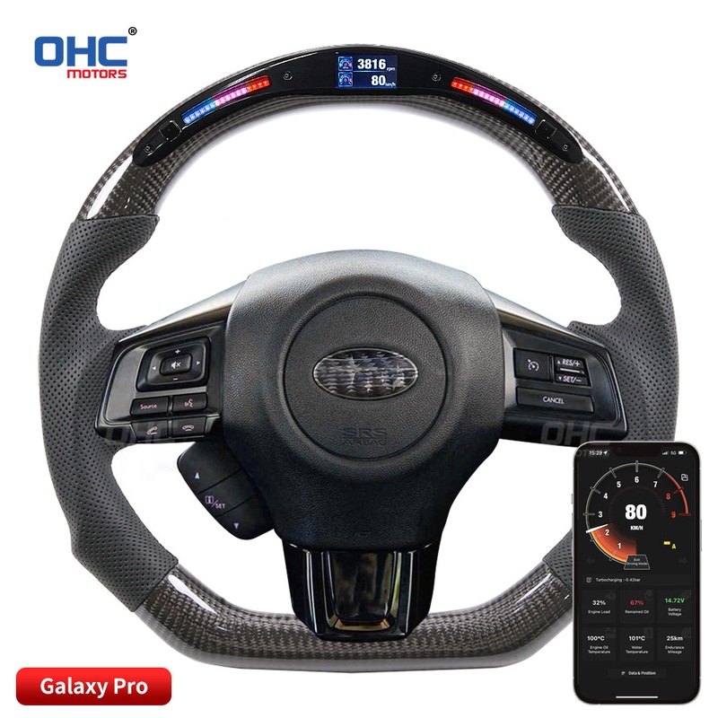 OHC Motors Led Light Up Steering Wheel for 2008-2014 SUBARU IMPREZA STI WRX