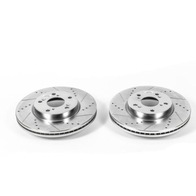 Power Stop Front Evolution Drilled & Slotted Rotors Pair Honda Accord 2013-2017 / HR-V 2016-21 | JBR1584XPR