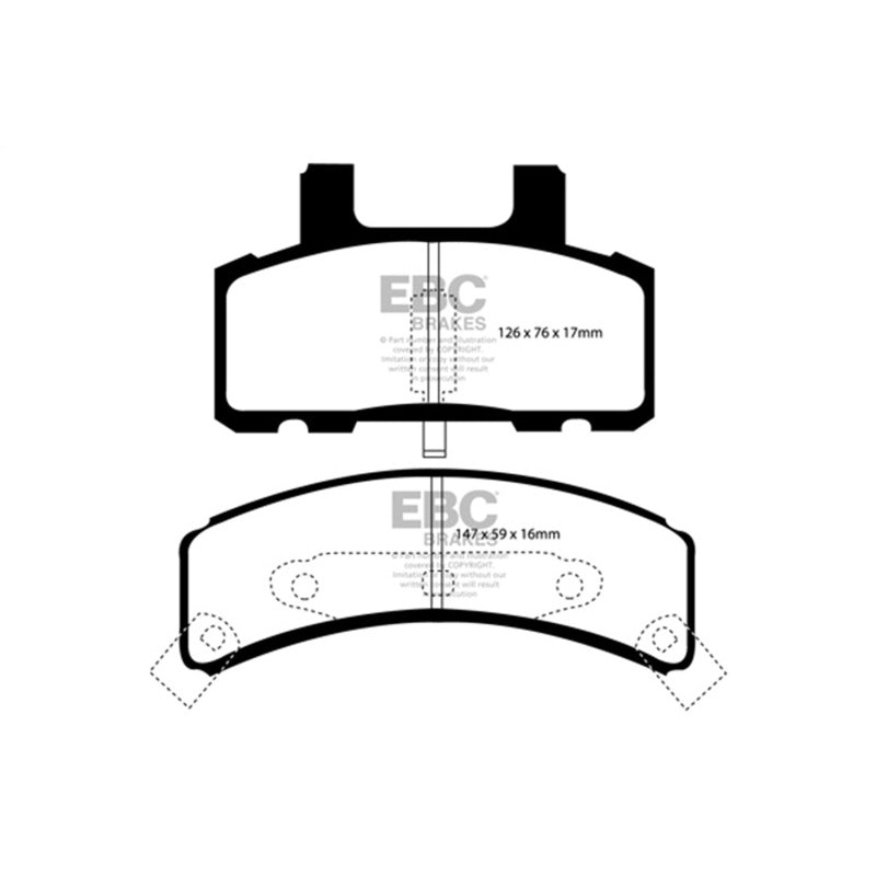 EBC 97-99 Cadillac Deville 4.6 (Rear Drums) Yellowstuff Front Brake Pads