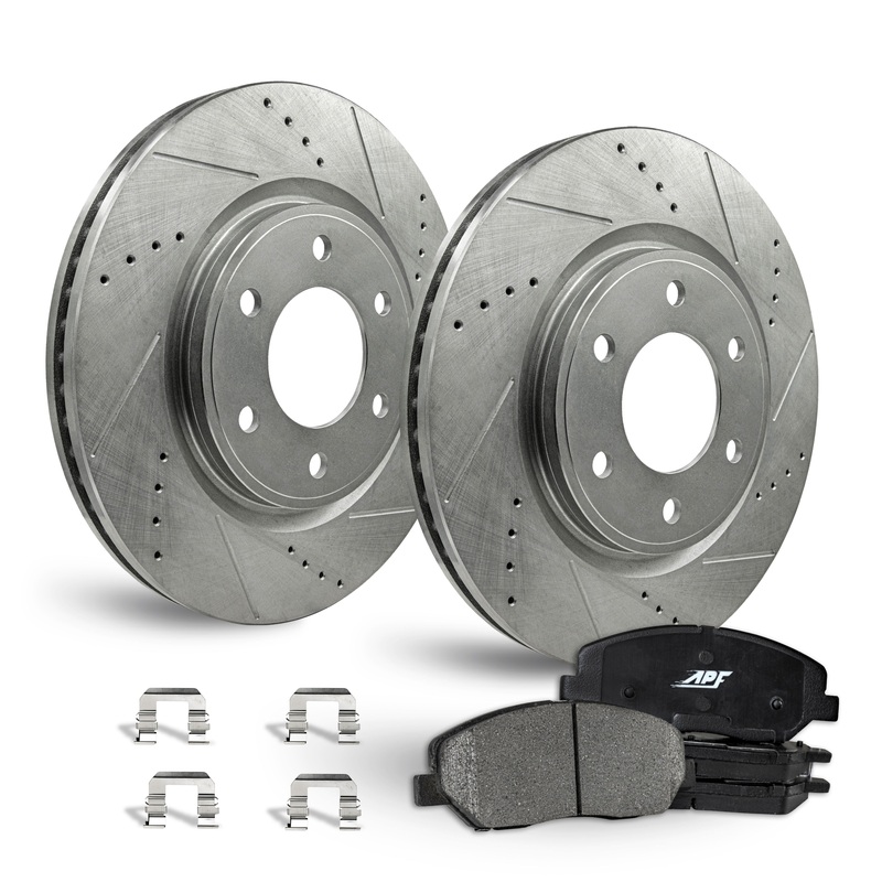 APF Front Brake Kit Rotors and Pads for Cadillac Escalade 2002-2006