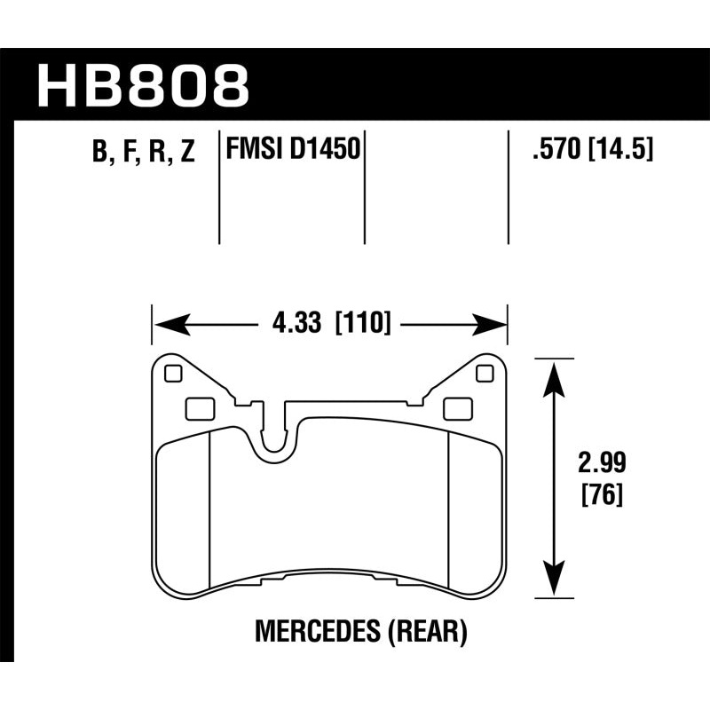Hawk 2012-2015 Mercedes Benz C63 AMG Rear HPS 5.0 Brake Pads