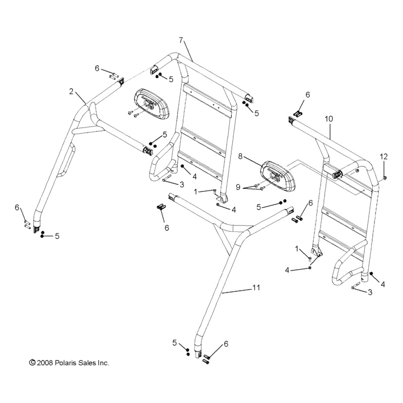 Weld-Cab Frame,Front,Rh,Blk by Polaris