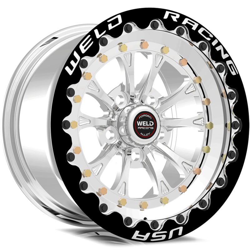 Weld Vitesse 15×10 / 5x120mm BP / 7.5in. BS Polished Wheel – Black Single Beadlock MT