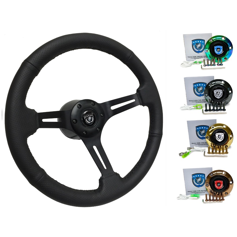 1993-06 Nissan Altima Steering Wheel Kit | Perforated Black Leather | ST3586BLK