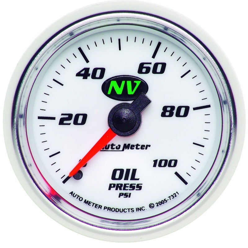 Autometer NV 52mm 0-100 PSI Oil Pressure Mechanical Gauge Universal | 7321