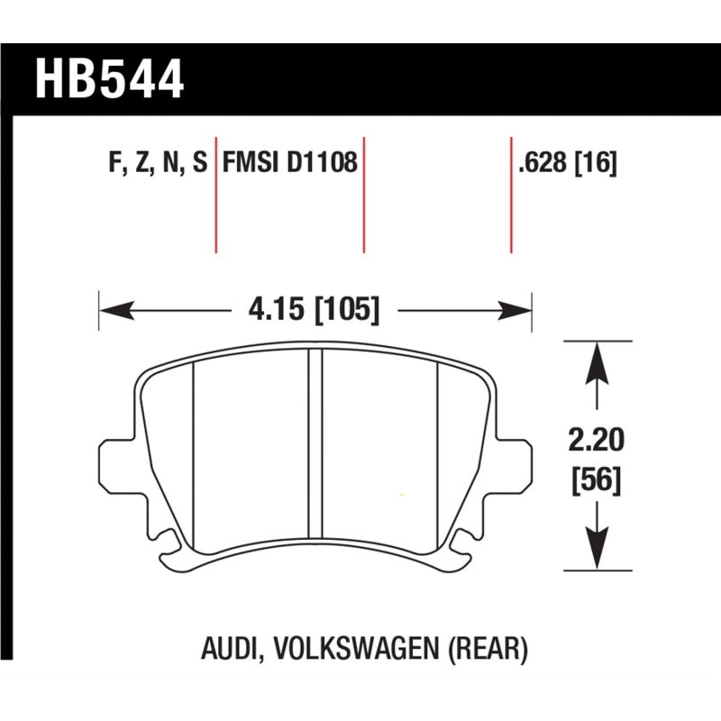 Hawk 06 Audi A6 Quattro Avant / 06-09 A6 Quattro  HP+ Rear Brake Pads