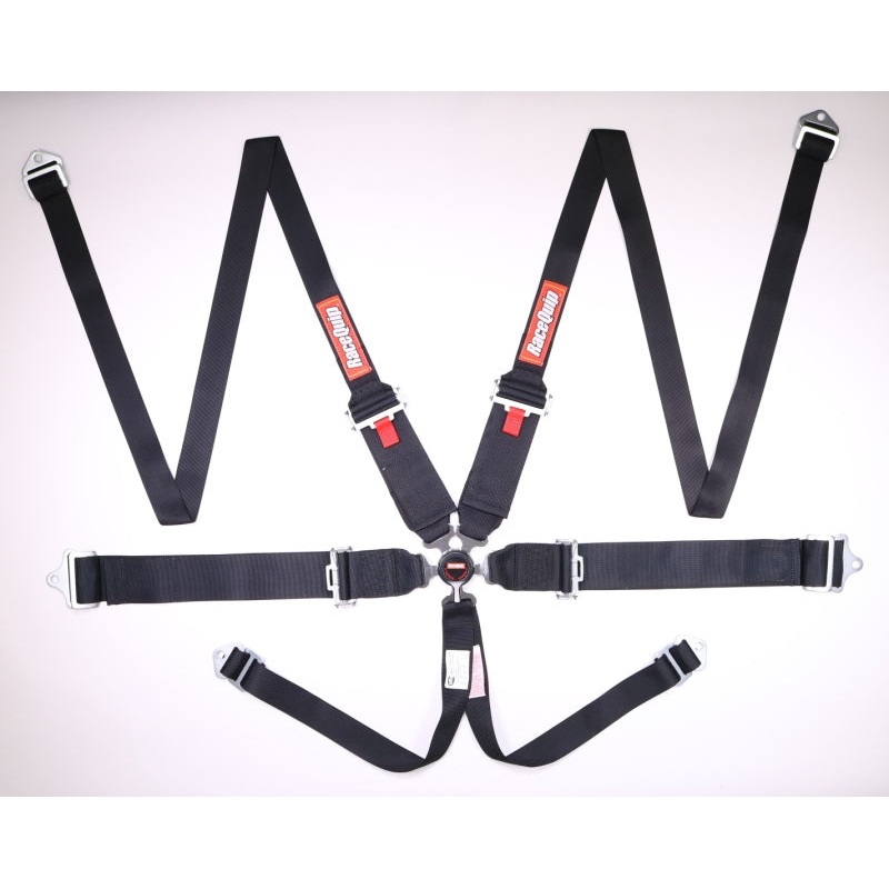 RaceQuip Black SFI CAMLOCK 6pt PD Lap HNR Seat Belt