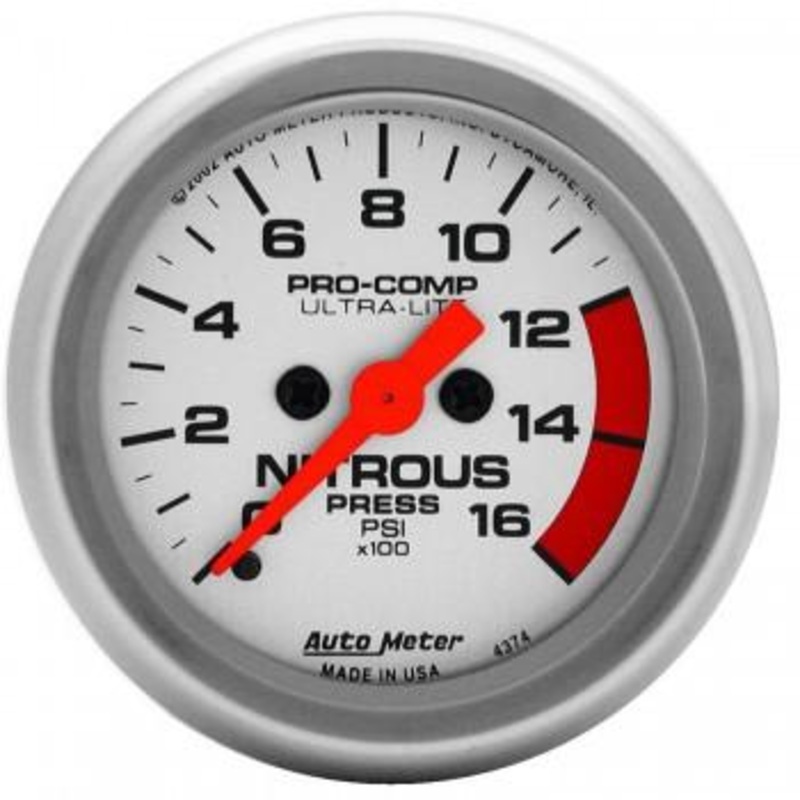 Autometer Ultra-Lite Series 2-1/16″ Nitrous Pressure 0-1600 PSI Gauge (4374)
