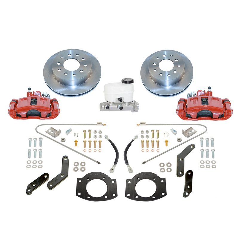 New Direct Fit Rear Drum to Disc Brake Conversion Kit W/Rotors. Red A126-2R