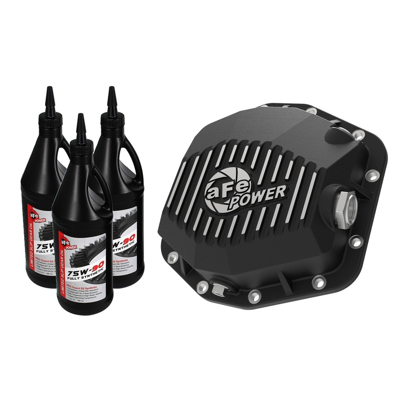 Pro Series Rear Differential Cover Black w/Machined Fins & Gear Oil