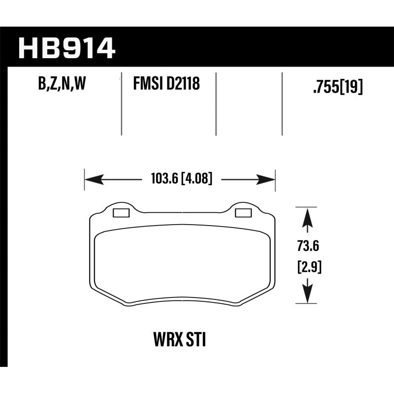 Hawk 2018 Subaru WRX STI Performance Ceramic Street Brake Pads