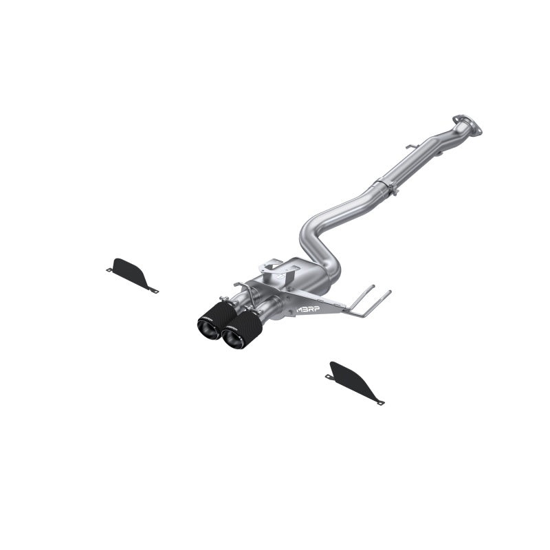MBRP T304 SS 3.0 Dual-Center Cat-Back Exhaust (Carbon Fiber Tips) – 2023+ Toyota GR Corolla