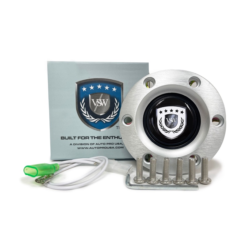 VSW S6 | White VSW Emblem | Brushed Horn Button | STEVSWWHT-BRU