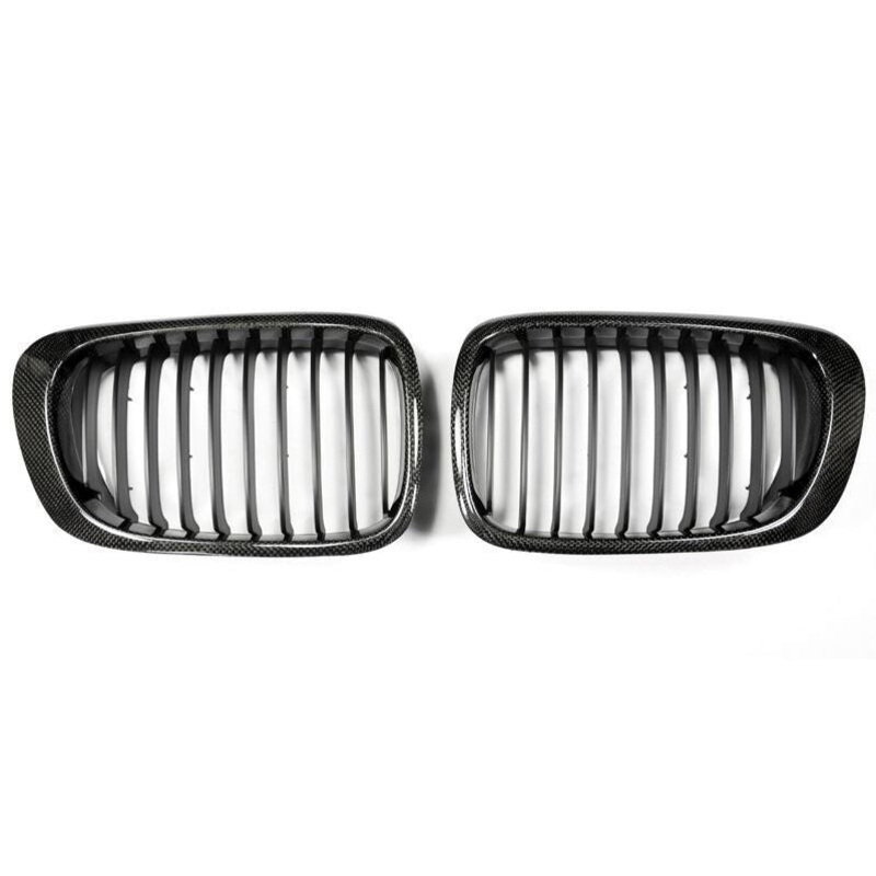 AutoTecknic Replacement Carbon Fiber Front Grilles BMW E46 Coupe | 3 Series (pre-facelift) including M3