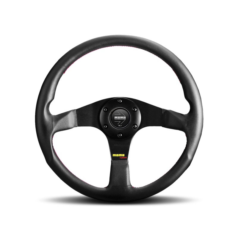 Momo Tuner Steering Wheel 320 mm – Black Leather/Red Stitch/Black Spokes
