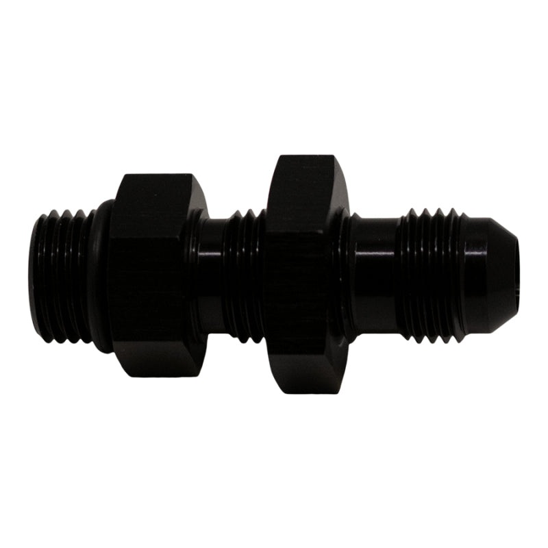 DeatschWerks 6AN O-Ring Male to 6AN Male Flare Bulkhead Include Nut – Anodized Matte Black