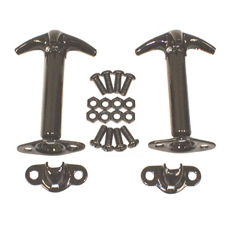 Rugged Ridge 41-95 Jeep CJ / Jeep Wrangler Black Hood Catch Kit