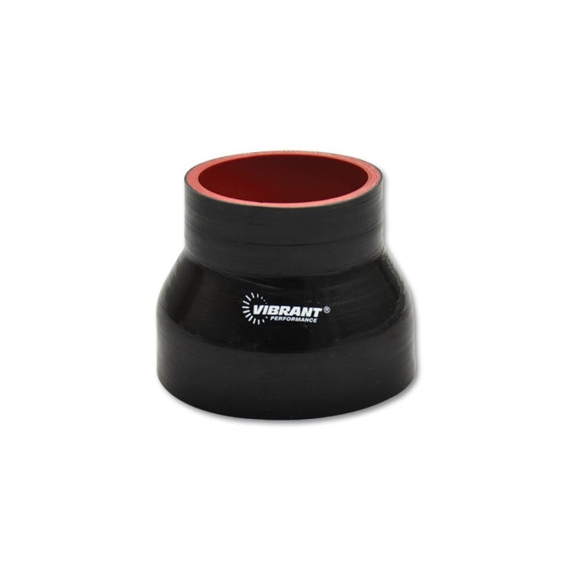 Vibrant 4 Ply Reinforced Silicone Transition Connector – 2.25in I.D. x 2.5in I.D. x 3in long (BLACK)