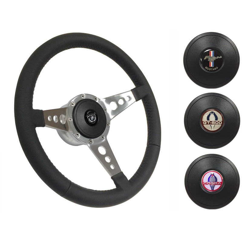 1968-78 Ford Mustang Steering Wheel Kit | Black Leather