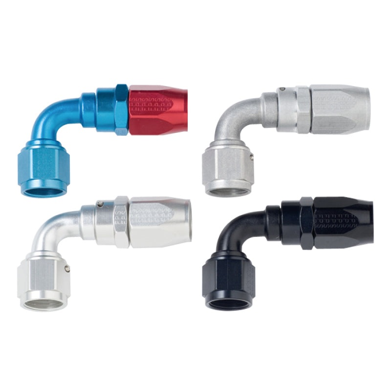 Fragola -12AN x 90 Degree Power Flow Hose End – Blue/Red