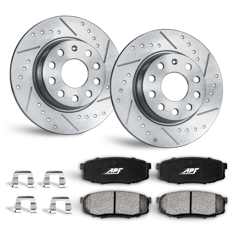 APF Front Brake Kit Rotors and Pads for Volkswagen Beetle 2012-2019