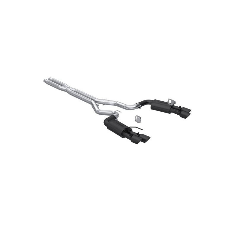 MBRP [2024 Mustang GT 5.0L] 3in Cat-Back Dual Split Rear – Quad Black Tips | S7280BLK