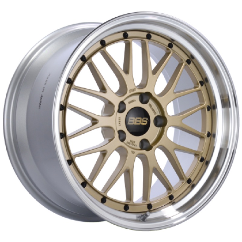 BBS LM 20×9 5×114.3 ET28 PFS Gold Center Diamond Cut Lip Wheel – 82mm PFS Required