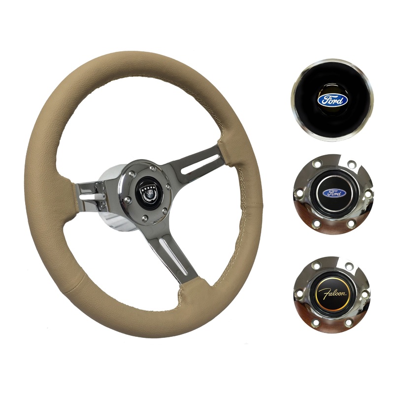 1965-69 Ford Falcon Steering Wheel Kit | Tan Leather | ST3012TAN