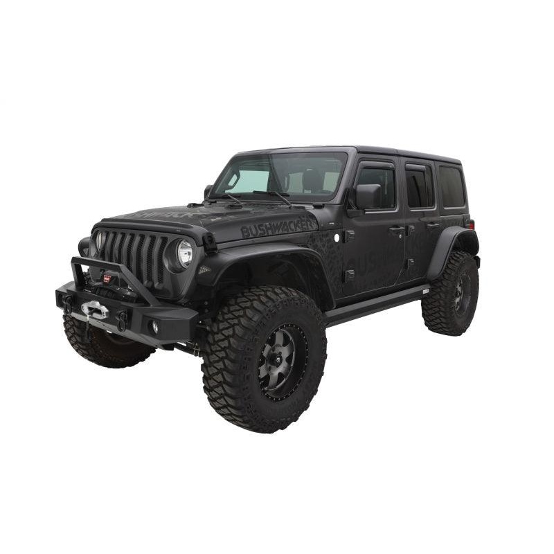 Bushwacker 2018+ Jeep Wrangler (JL) Unlimited Flat Style Flares 4pc – Black