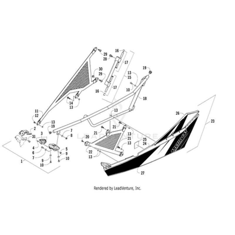 Door Decal-Upper-Wc-Wht-Right by Arctic Cat