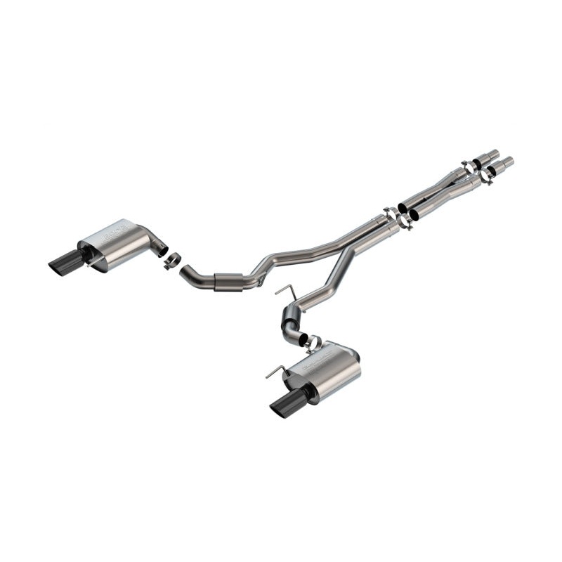 Borla 2024 Ford Mustang GT 5.0L V8 w/o Active Exhaust S-Type Cat-Back Exhaust System – Black Chrome