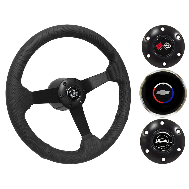 1969-85 Impala Steering Wheel Kit | Perforated Black Leather | ST3602BLK