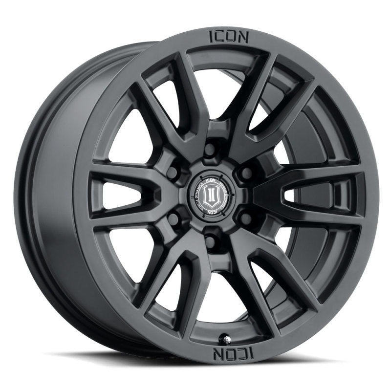 ICON Vector 6 17×8.5 6×135 6mm Offset 5in BS 87.1mm Bore Satin Black Wheel
