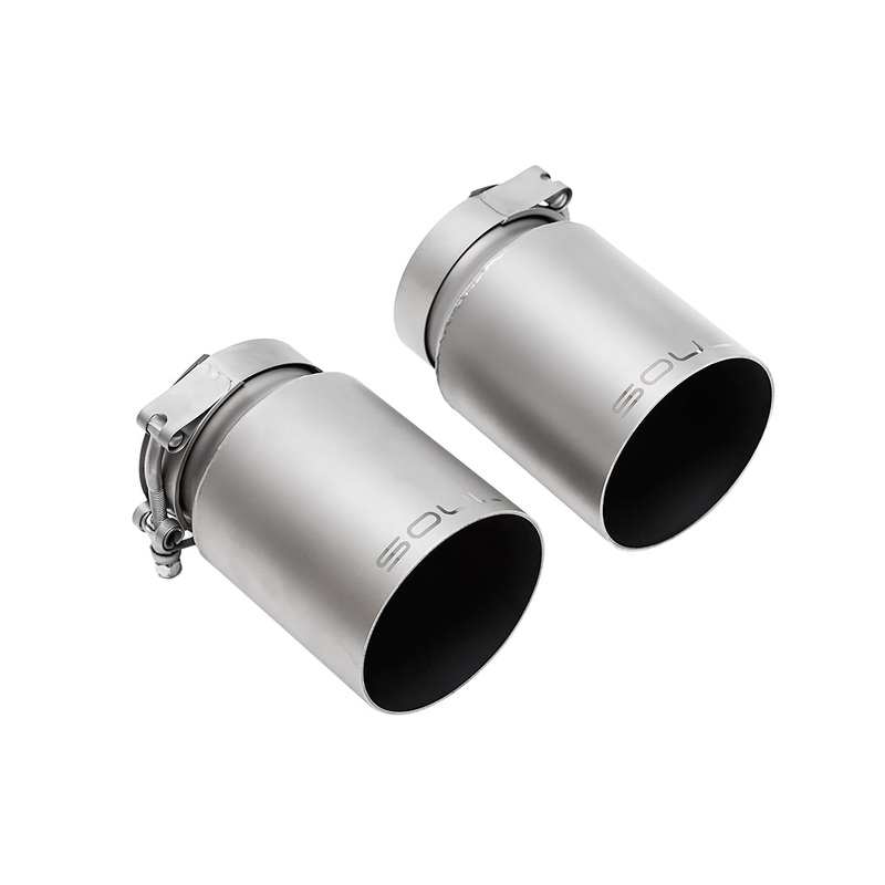 SOUL 06-11 Porsche 997 / 997.2 GT3 Center Muffler Bypass Exhaust – 3.5in Straight Cut Brushed Tips