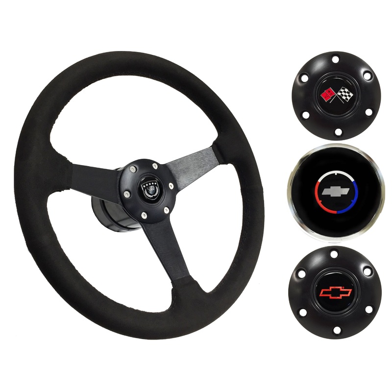 1969-75 Corvette Steering Wheel Kit | Black Ultralux Suede | ST3582BLK