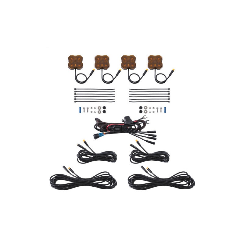 Diode Dynamics Stage Series Single Color LED Rock Light – Amber M8 (4-pack)