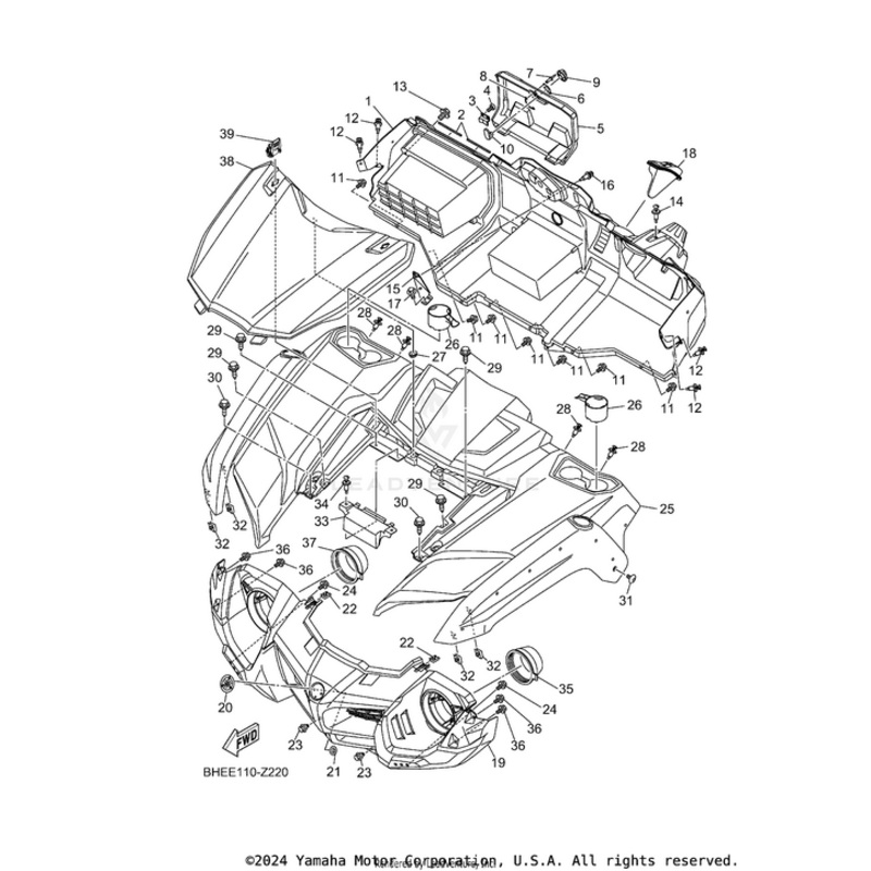Hood Assembly 3 by Yamaha