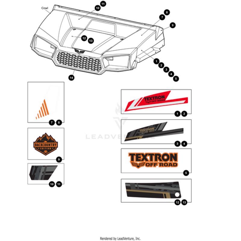 Hood Decal Side Right (Ballistic Bronze) (For Havoc X Models Only). by Arctic Cat