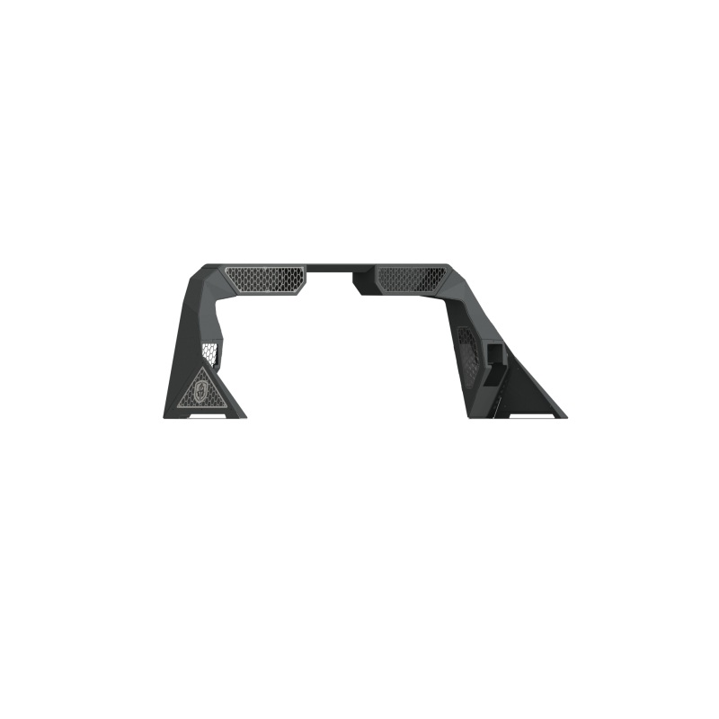 Road Armor 14-18 Chevy 1500 iD Headache Rack w/Bedrail Pod/Dual 10in Pod/Brake Lamp Relief/Hyve -Raw