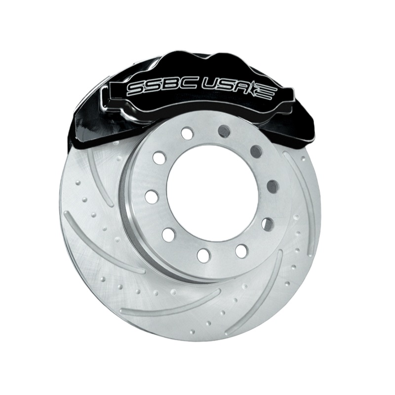 American Made B8 Beast 8-Piston Direct Fit Billet Aluminum Front Disc Brake Kit W/DS Rotors. Black A424-20BLK-DS