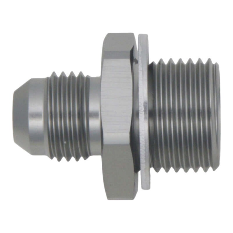 DeatschWerks 6AN Male Flare to M18 X 1.5 Male Metric Adapter (Incl Crush Washer) – Titanium