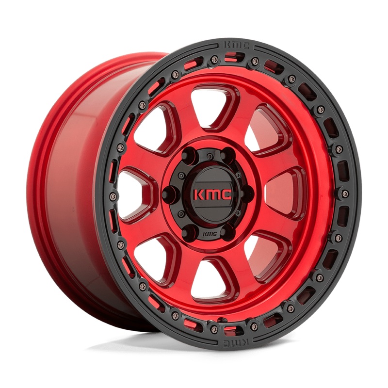 KMC Wheels KM548 Chase 18″ 8×180 Candy Red With Black Lip