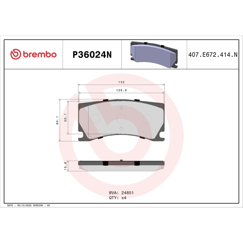 PRIME Ceramic Rear Disc Brake Pad Set – P36024N
