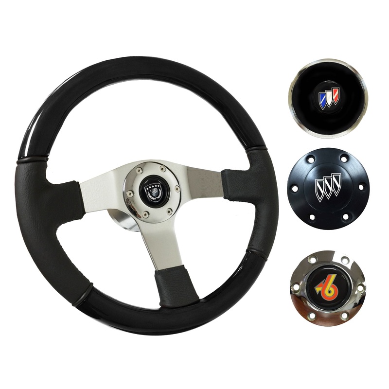 1969-89 Buick Steering Wheel Kit | Black Ash Wood – Leather | ST3019BK